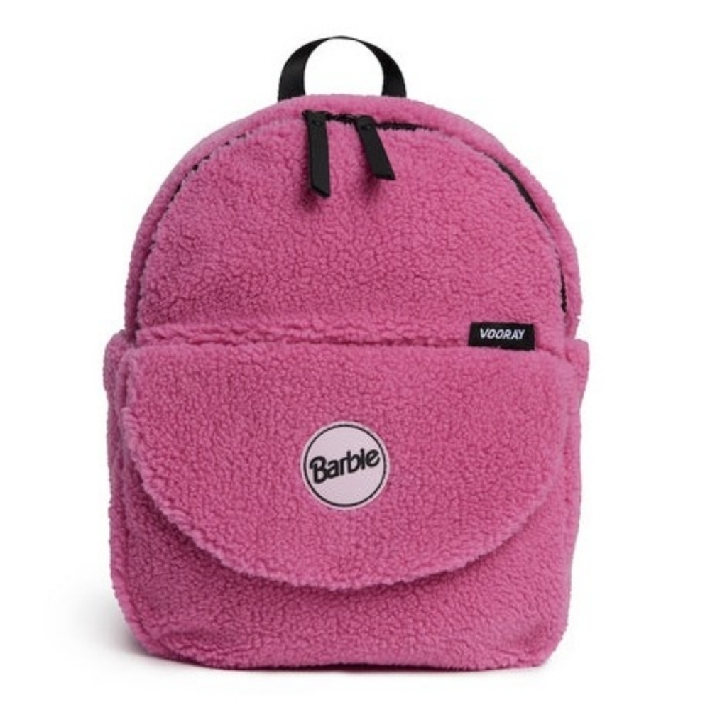 VOORAY // Ltd Ed Barbie Lexi backpack in barbie pink sherpa